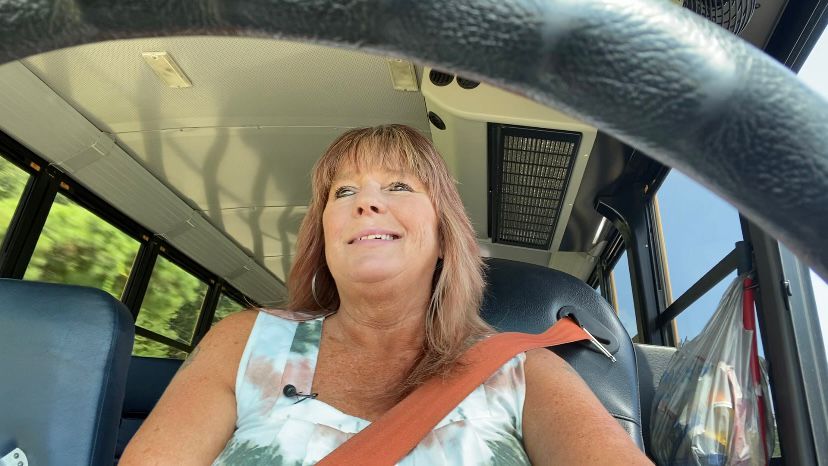 Pam Tressler has been driver a school bus for nearly 25 years. (Spectrum News 1/Natalie Mooney)
